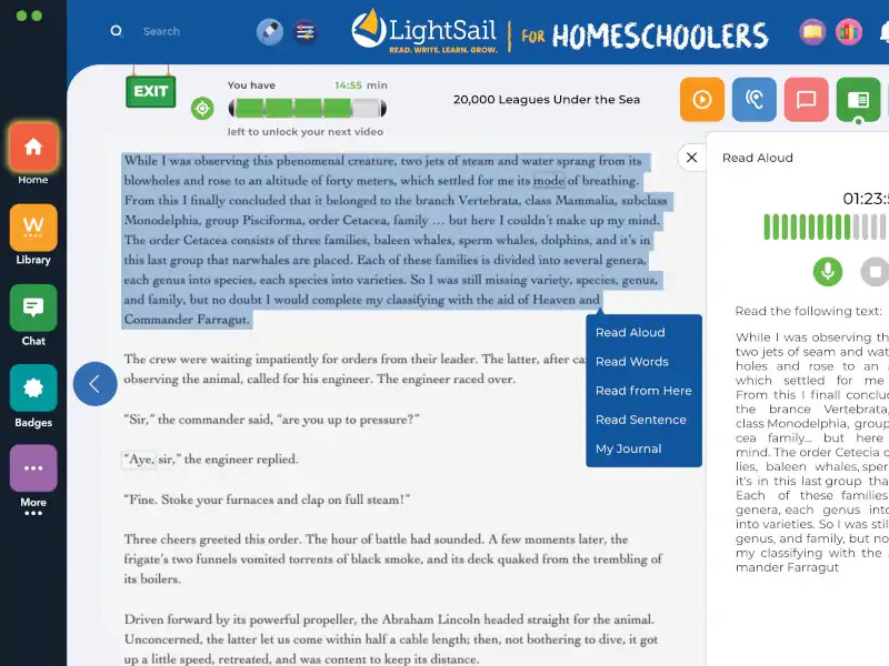 Lee en voz alta con un libro