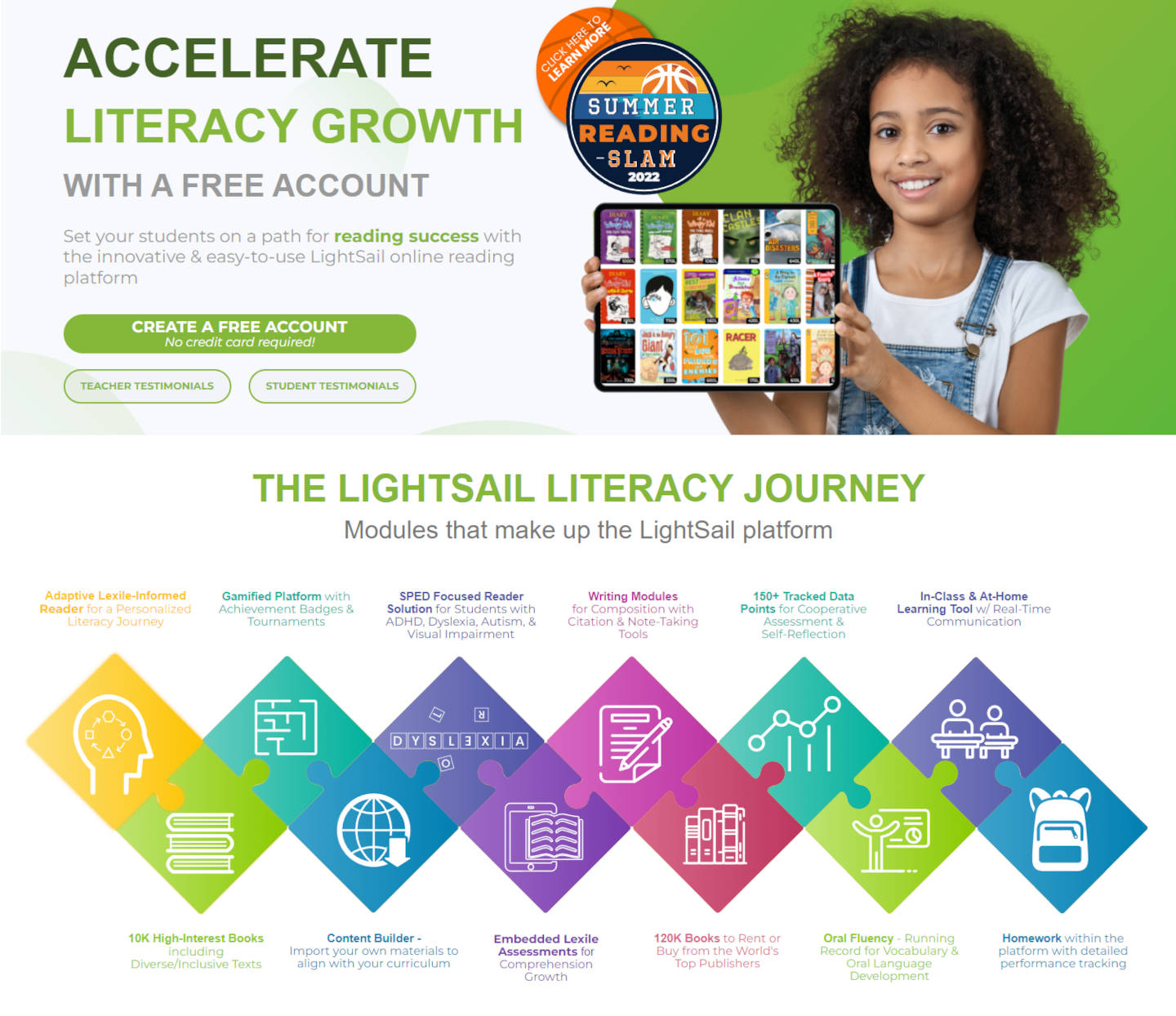 Sign up for our literacy platform for reading at home